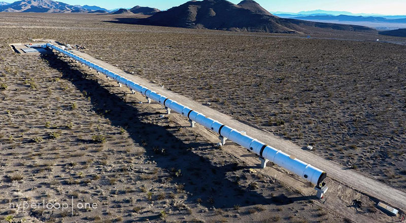 Virgin Hyperloop One, optik bir yanılsamayla tünelde giderken dışarıyı gösterebilir