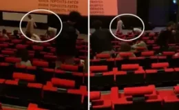 Fanteziniz batsın! Sevgilisinin boynuna tasma takıp sinema salonunda dolaştırdı